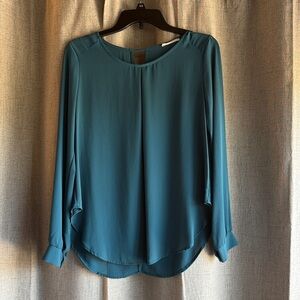 Lush Long Sleeve Teal Blouse Small